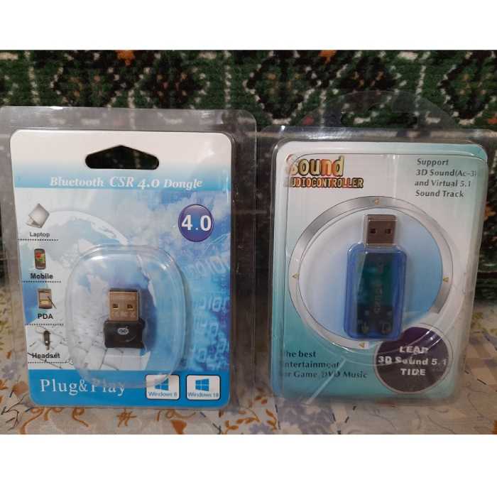 یک عدد کارت صدای اکسترنال و یک عدد دانگل بلوتوث ورژن 4