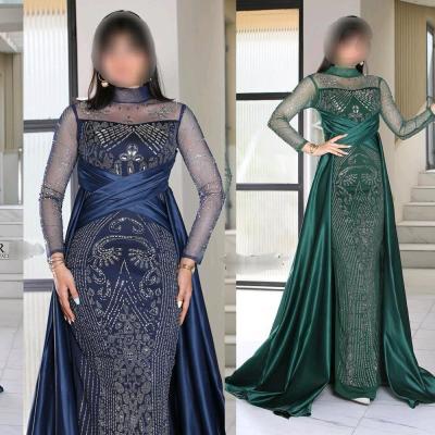 لباس مجلسی ماکسی ساتن مدل نگین دار سایز بزرگ