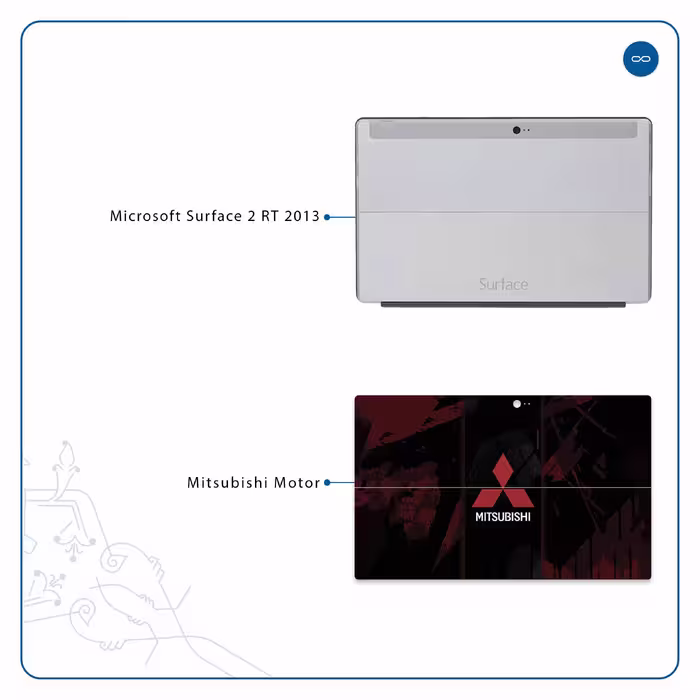 برچسب پوششی ماهوت مدل Mitsubishi Motor مناسب برای تبلت مایکروسافت Surface 2 RT 2013