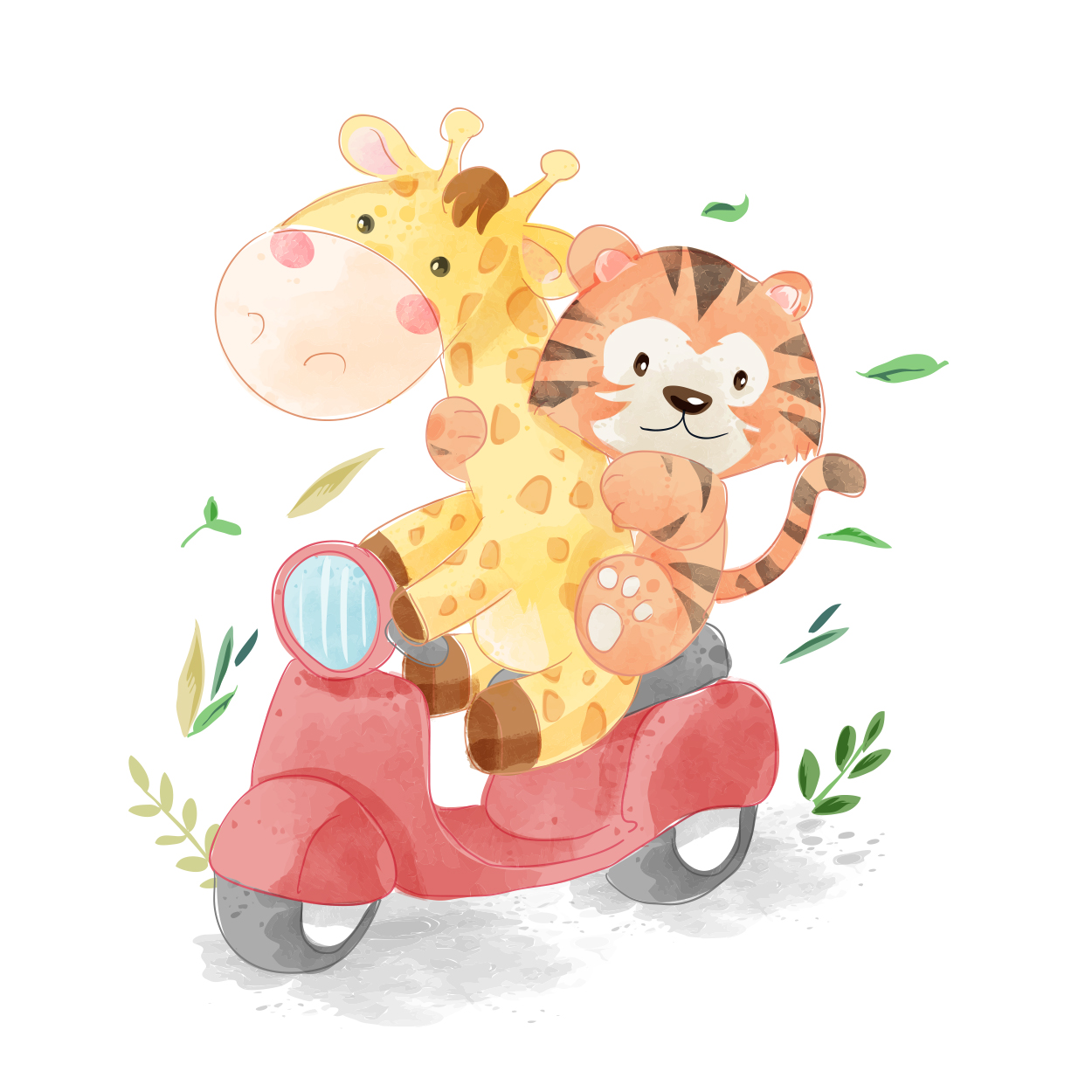 استیکر دیواری کودک مدل زرافه موتوری کد 9201