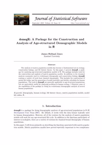خرید و دانلود نسخه کامل کتاب DemogR: A Package for the Construction and Analysis of Age-structured Demographic Models in R   Code