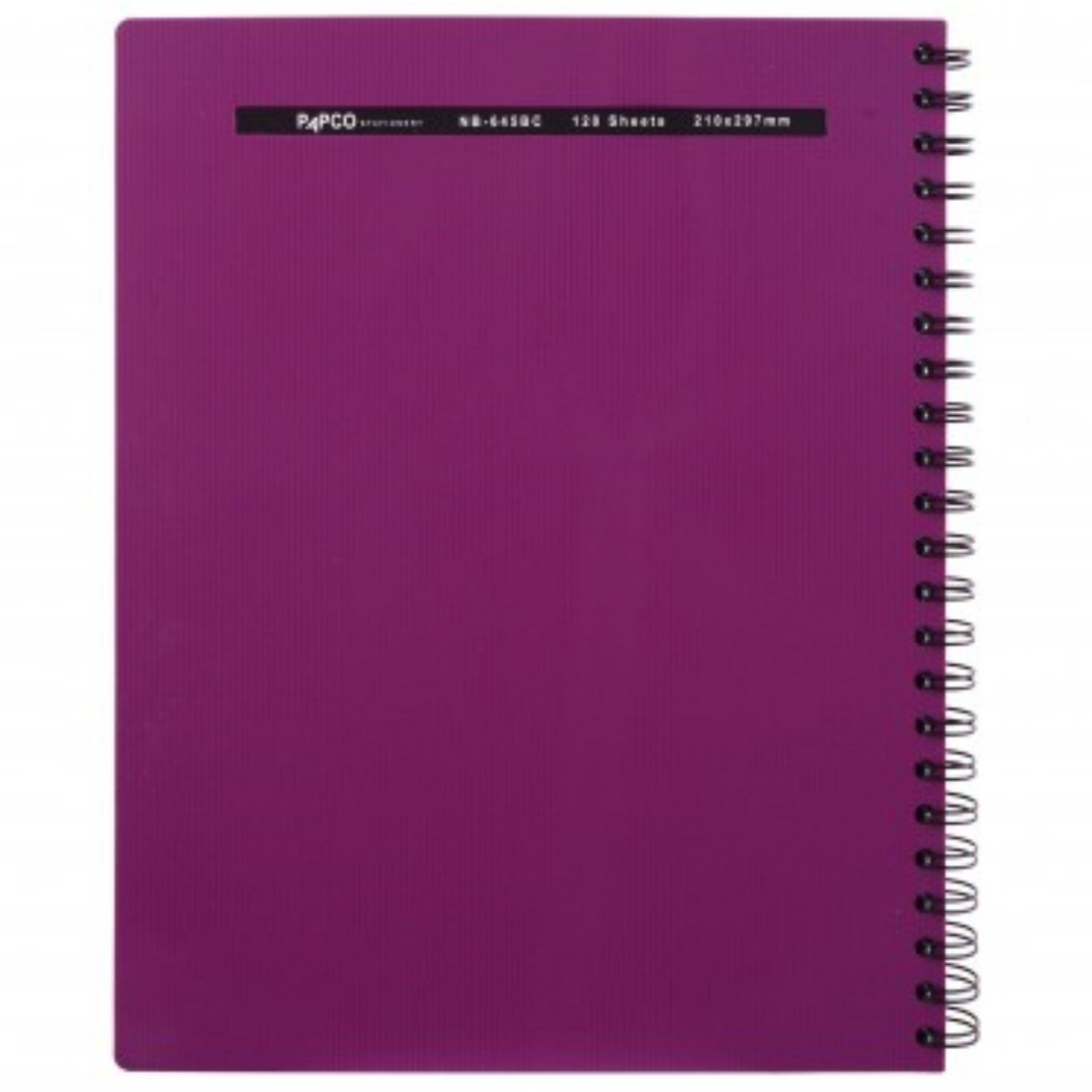 دفتر 120 برگ متالیک پاپکو سایز A4 کد NB-645 رنگ زرشکی