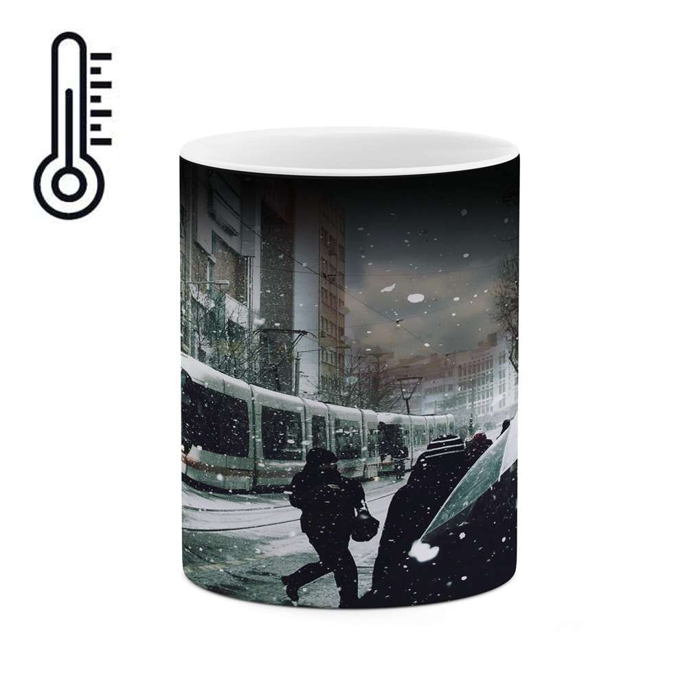 ماگ حرارتی کاکتی طرح منظره برفی مدل mgh15029