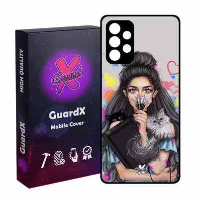 کاور گارد ایکس طرح Girl مدل Glass10386 مناسب برای گوشی موبایل سامسونگ Galaxy A32 4G
