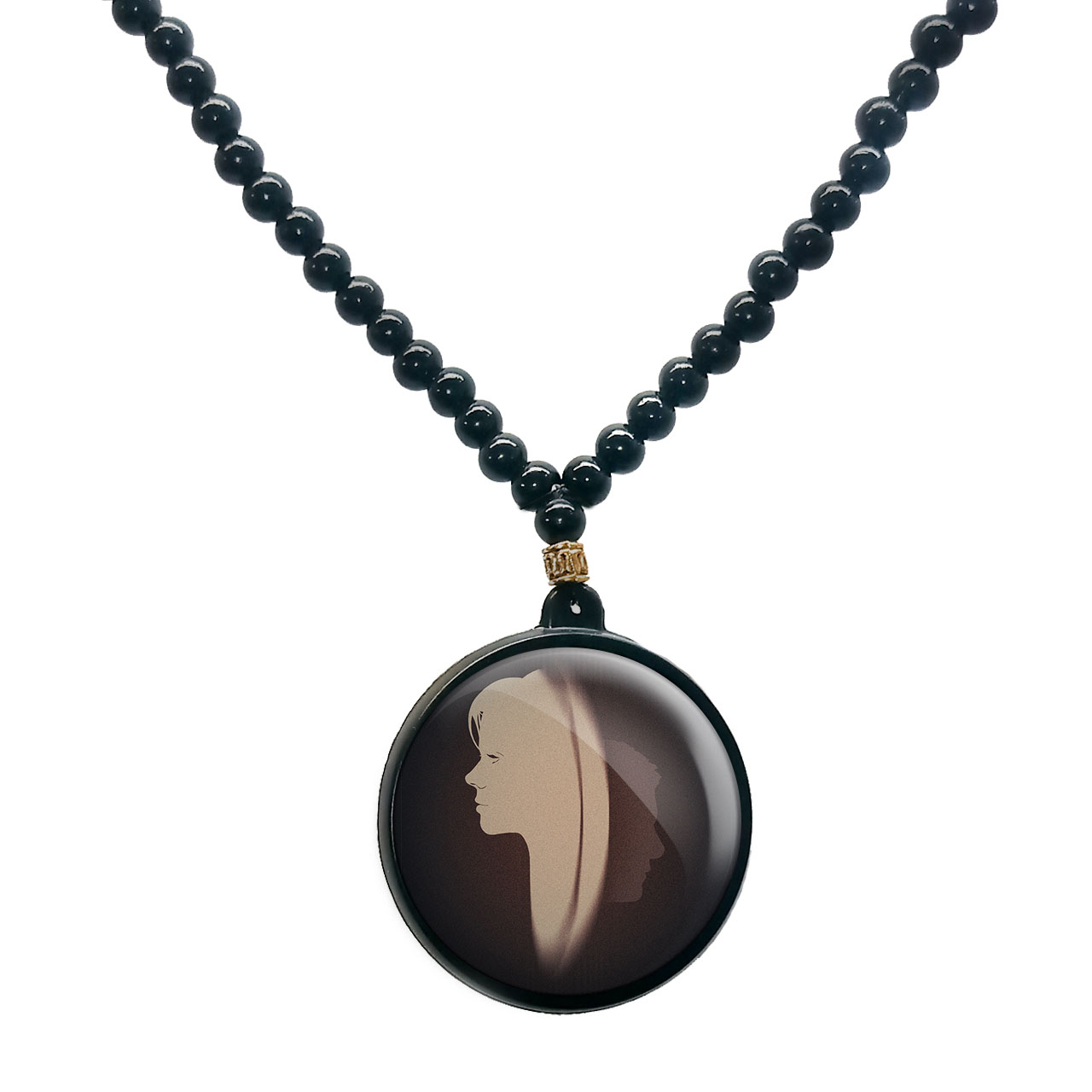 گردنبند پرمانه طرح Arrival کد pmd.22762 مدل دو طرفه