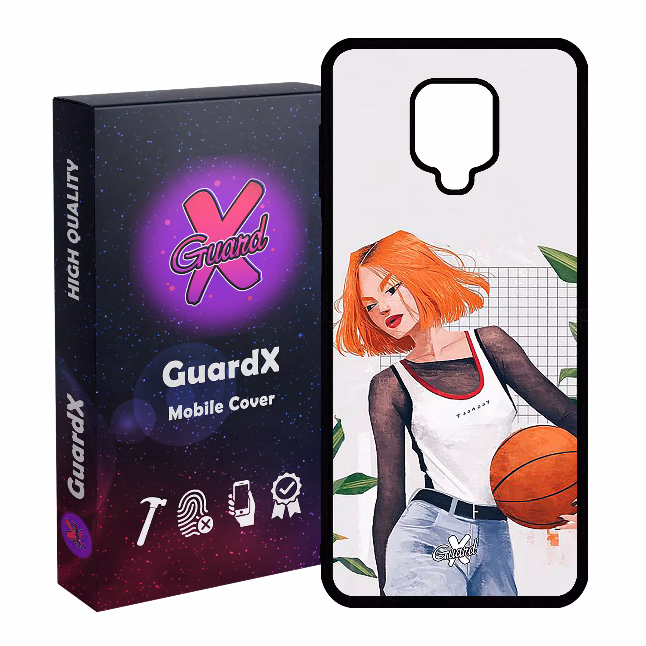 کاور گارد ایکس طرح Girl مدل Glass10338 مناسب برای گوشی موبایل شیائومی Redmi Note 9S / Note 9 Pro / Note 9 Pro Max