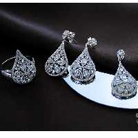 نیم ست نقره زنانه ، آبکاری رادیوم و رنگ ثابت 