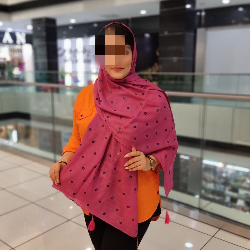 شال نخی وال اسلپ پیگمنت منگوله دار رنگی