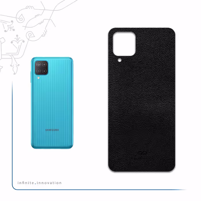 برچسب پوششی ماهوت مدل Black-Leather مناسب برای گوشی موبایل سامسونگ Galaxy M12