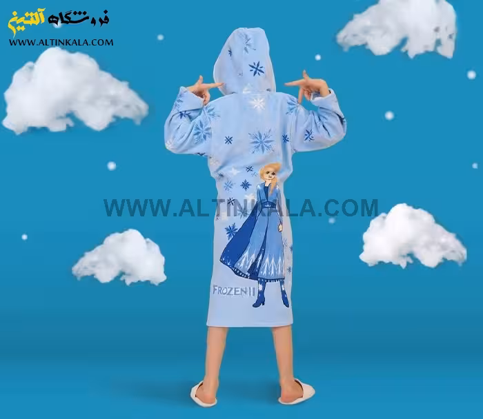 حوله پالتویی کودک پودایران طرح فروزن سایز 90