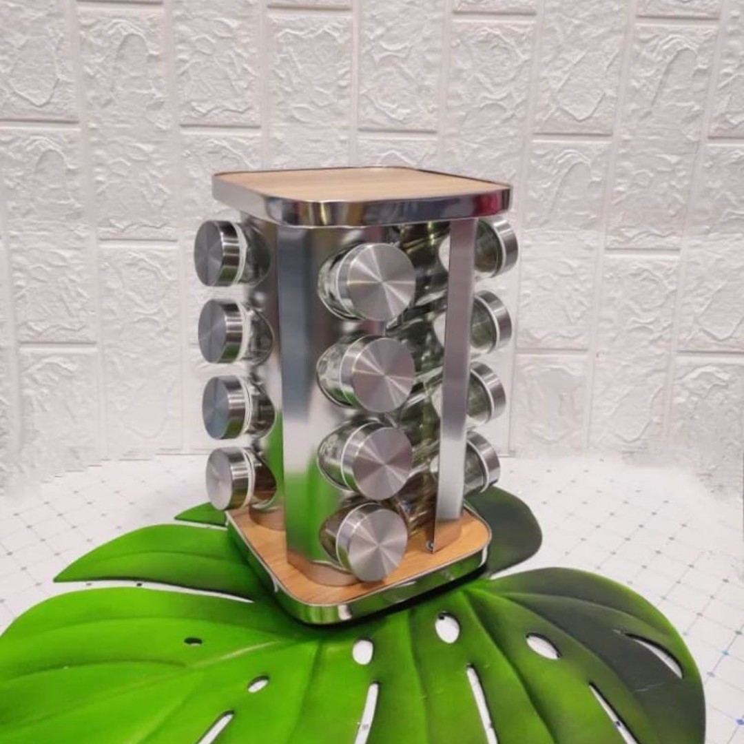 جاادویه چرخشی بامبو 16 تایی طرح مربع و گرد