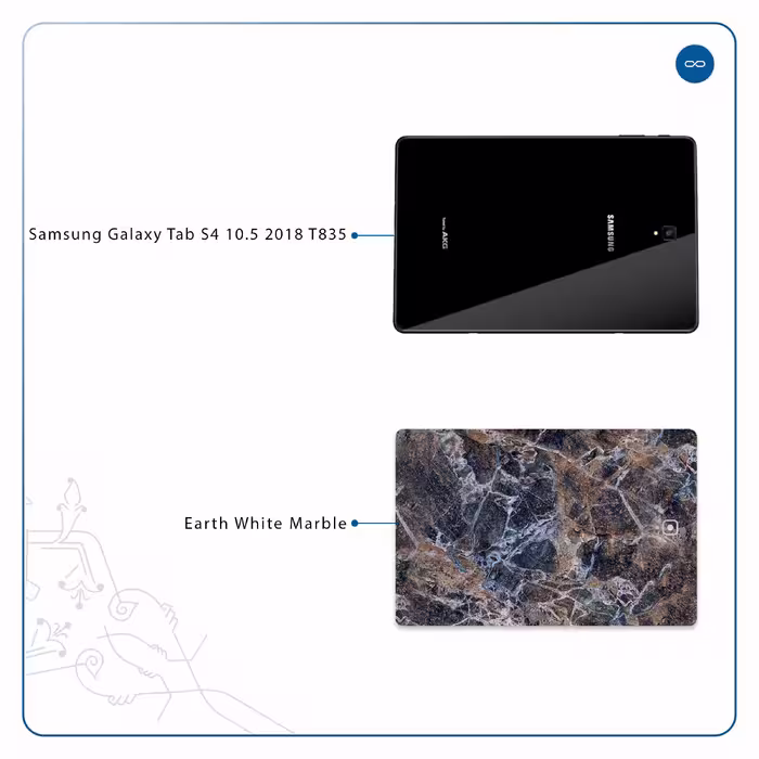 برچسب پوششی ماهوت مدل Earth-White-Marble مناسب برای تبلت سامسونگ Galaxy Tab S4 10.5 2018 T835