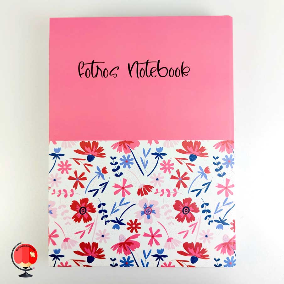 دفتر کلاسوری 100 برگ طرح گلها برند فطرس رنگ صورتی