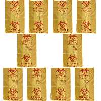 کیسه زباله طرح عفونی مدل ضخیم 70.65 بسته 10 عددی