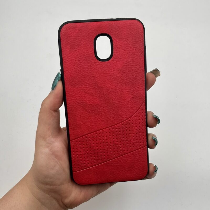 قاب گوشی Galaxy J7 Pro (J730) سامسونگ ژله ای چرم برجسته رنگ قرمز کد 88219