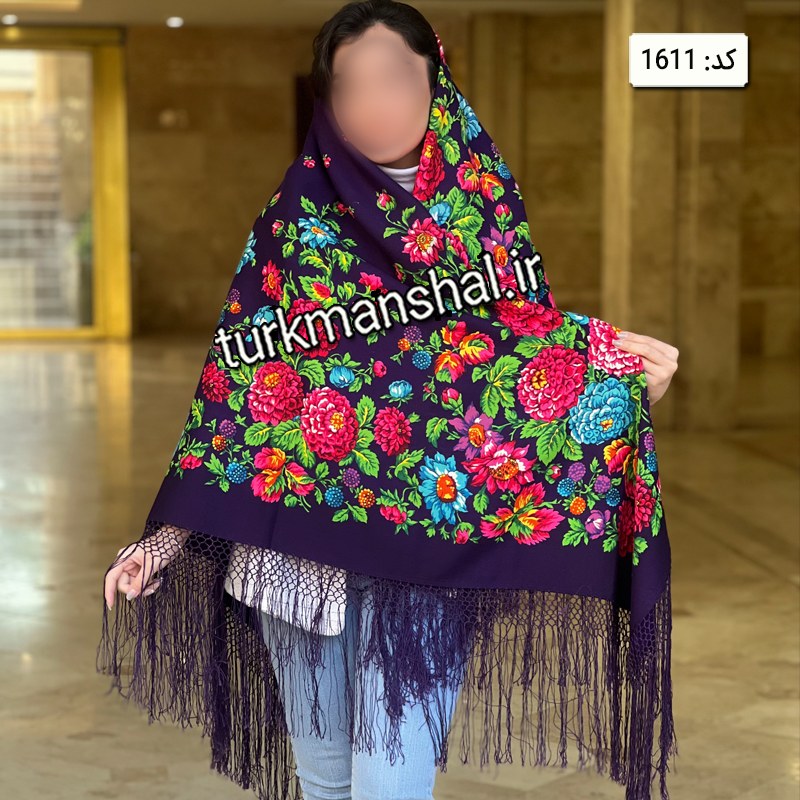 روسری ترکمنی پشمی کد 1611
