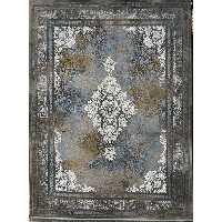 فرش ماشینی 1200 شانه اصل تراکم 3600 طرح رویال وینتیج گل برجسته زمینه متالیک 12 متری جنس اکرولیک