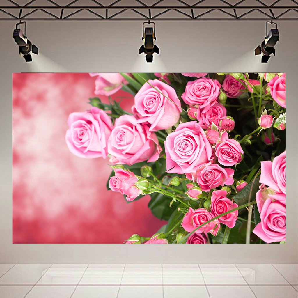 تابلو بوم طرح گل مدل رز صورتی کد AR3066