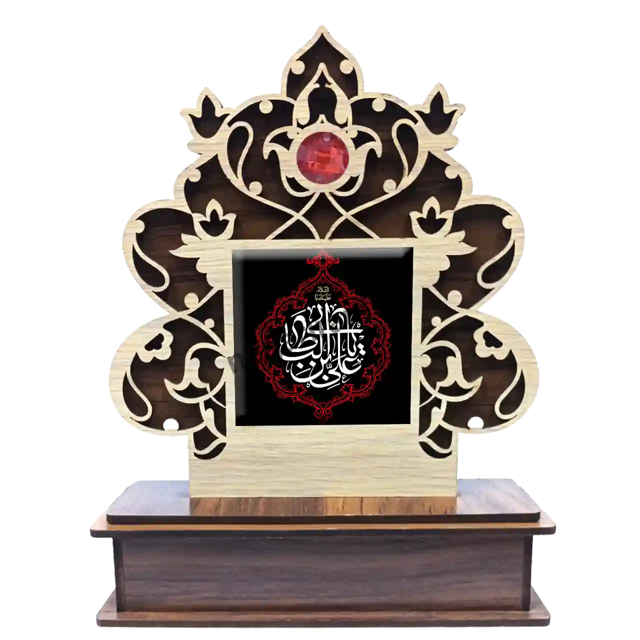 تندیس کاشی گلدار یا علی بن ابی طالب مدل 2D 38