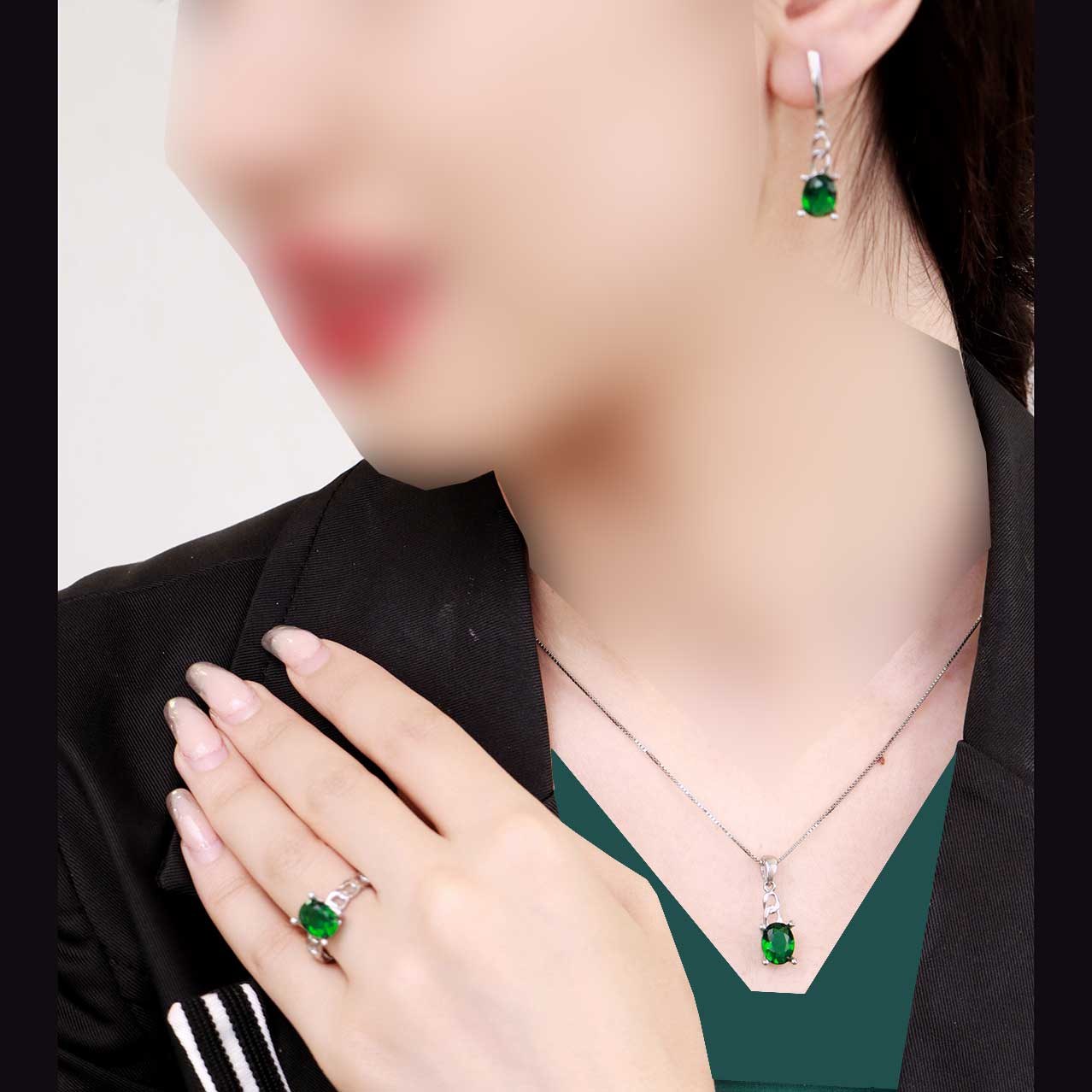 نیم ست  نقره رنگی 10518-8.5