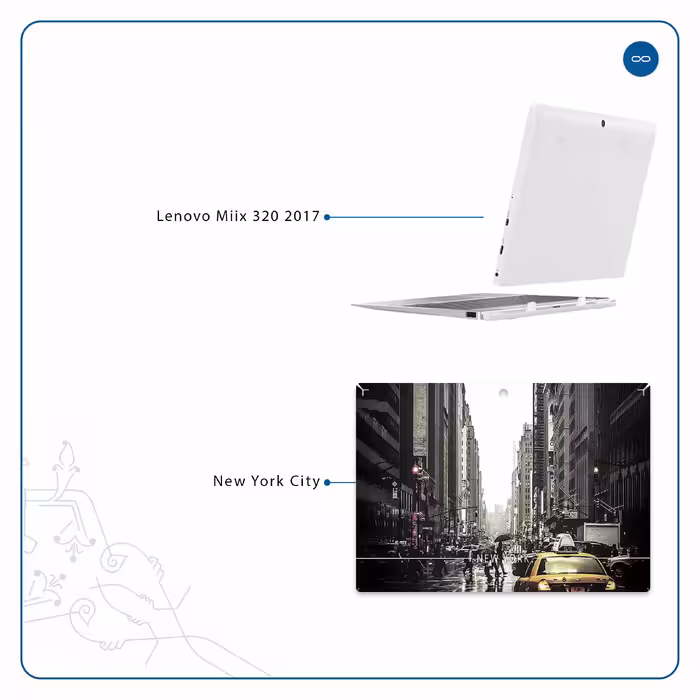برچسب پوششی ماهوت مدل New York City مناسب برای تبلت لنوو Miix 320 2017