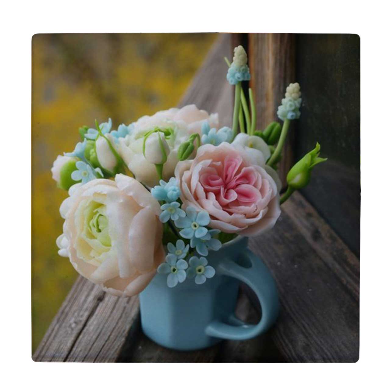 زیر لیوانی طرح گل های رز در لیوان کد 4045734_2474