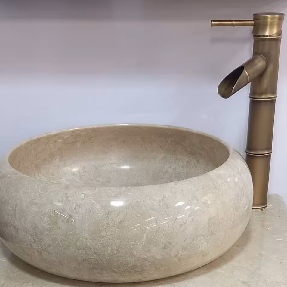 کاسه سنگی روشویی مدل دوناتی رنگ نسکافه ایی ارسال با بسته بندی ویژه به سراسر ایران