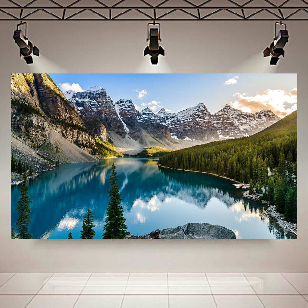 تابلو بوم طرح طبیعت مدل انعکاس دریاچه کد AR7230