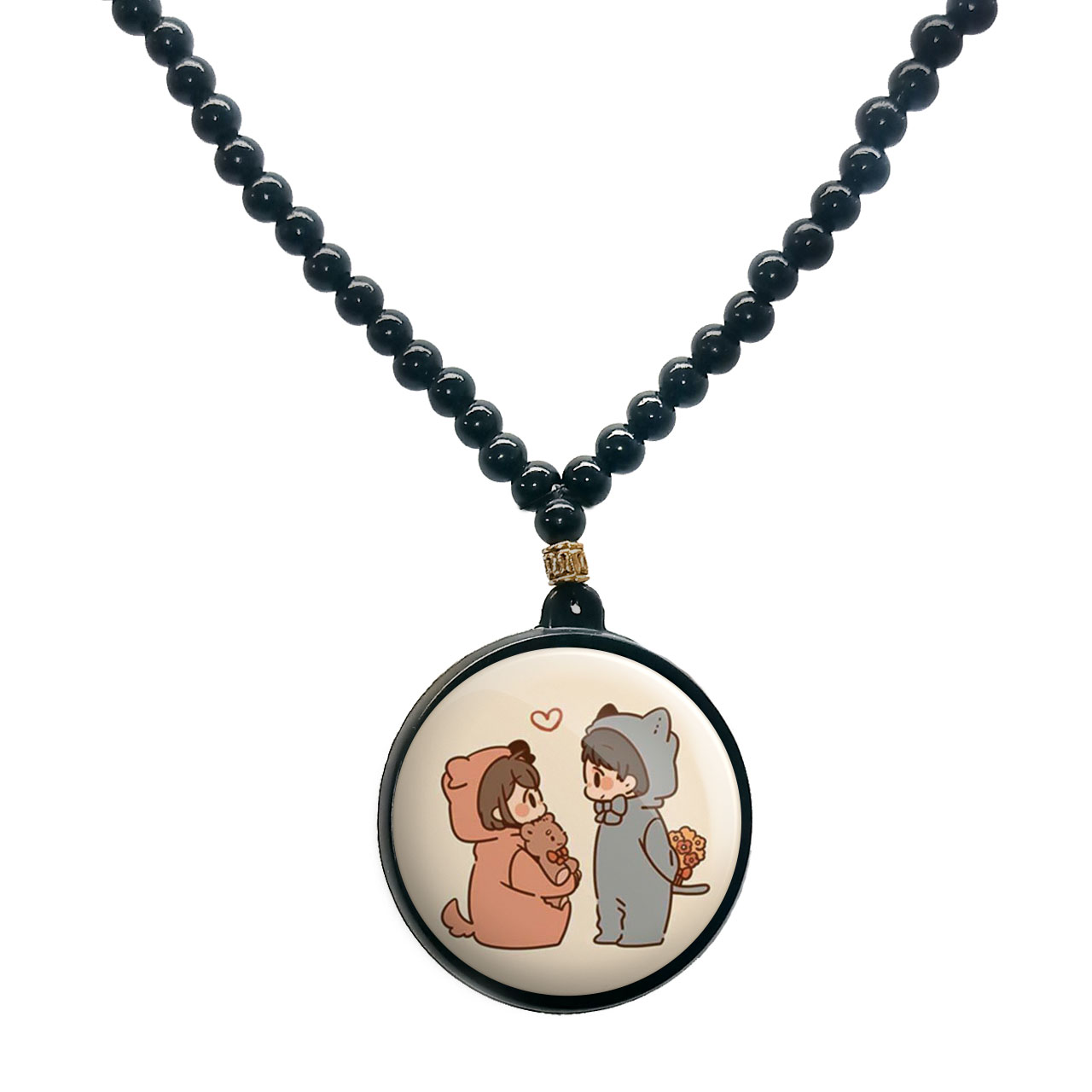 گردنبند پرمانه طرح عاشقانه کد pmd.8129 مدل دو طرفه