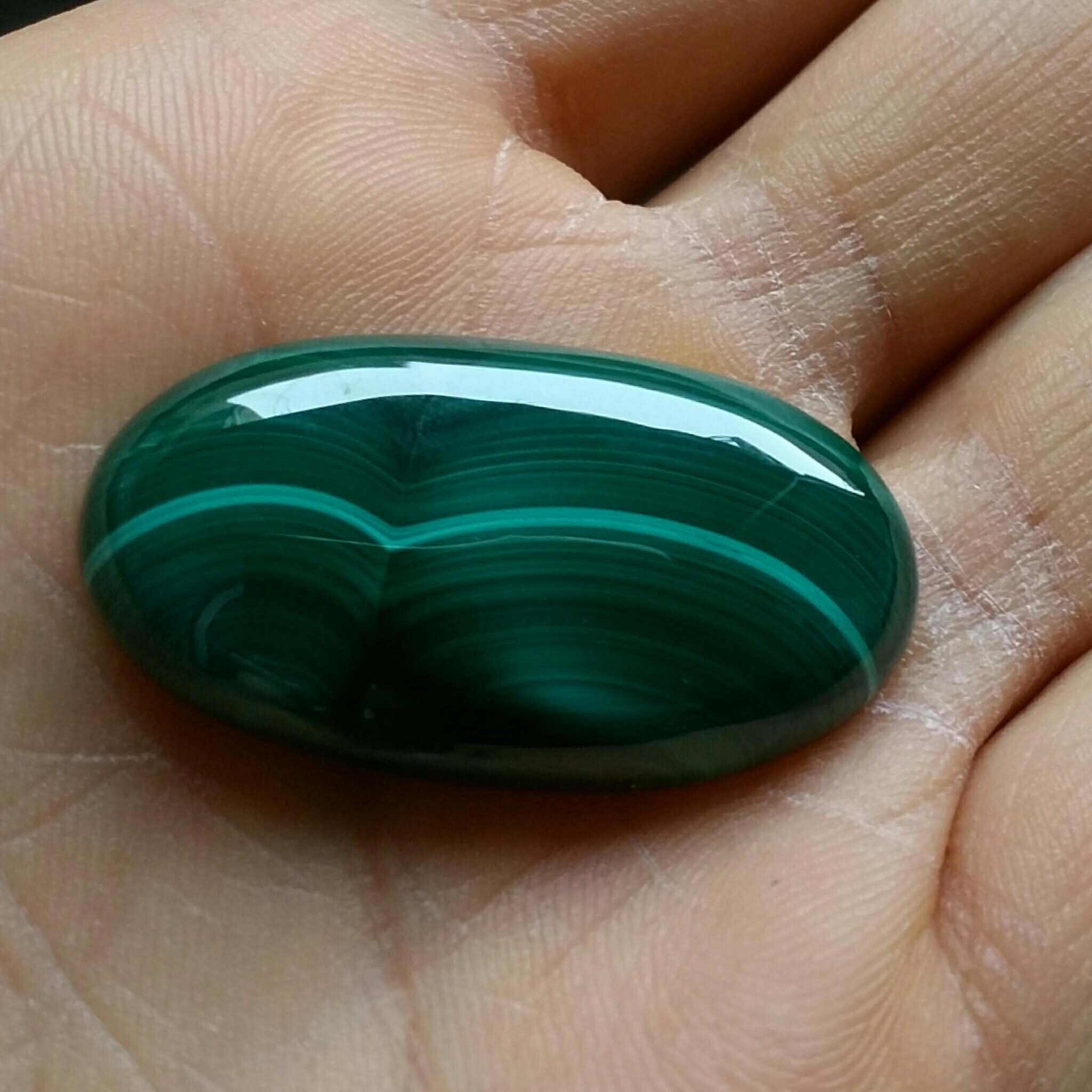 نگین مالاکیت بی نظیر پولیش آیینه ای جواهری