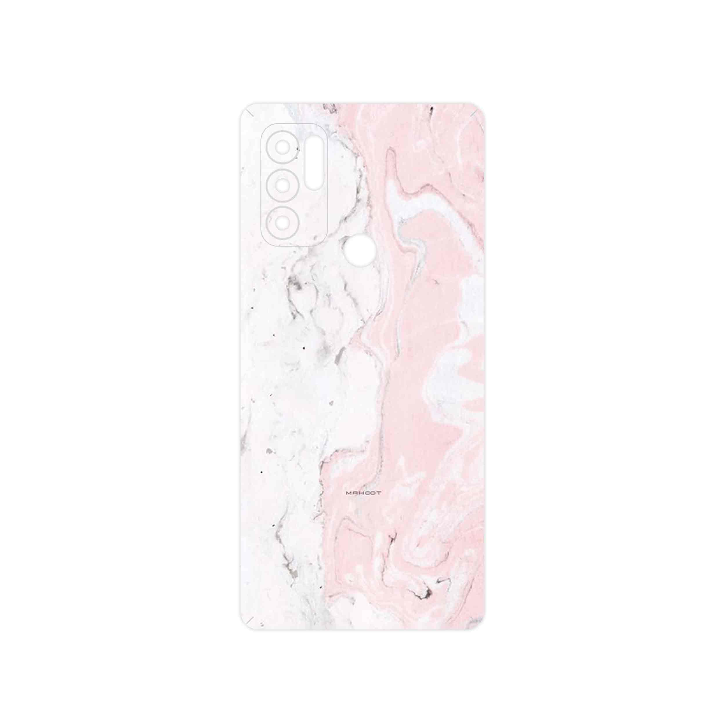 برچسب پوششی ماهوت مدل Blanco_Pink_Marble مناسب برای گوشی موبایل موتورولا Moto G60S