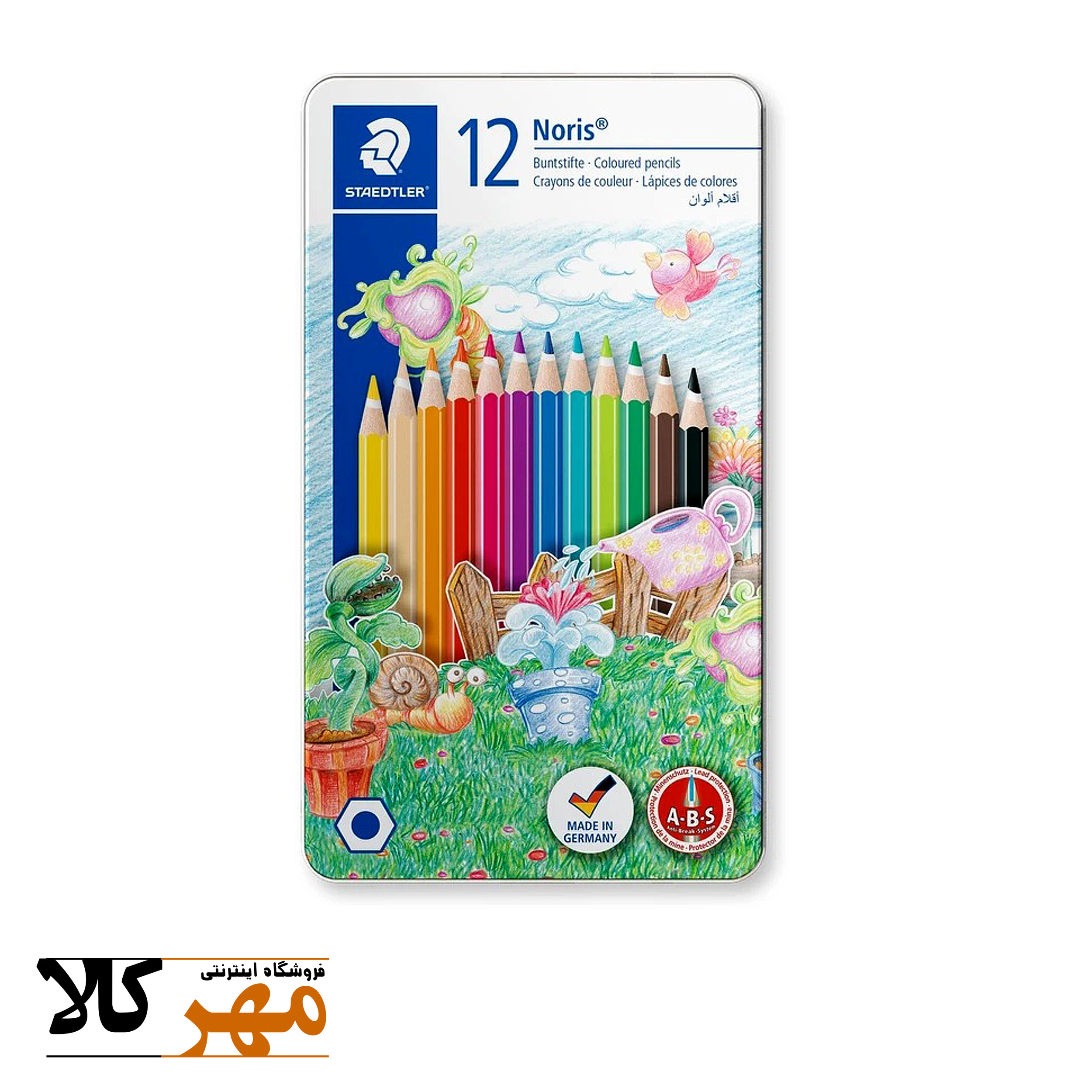مداد رنگی 12 رنگ STAEDTLER مدل نوریس جعبه مقوایی مدل 144ان اس 12