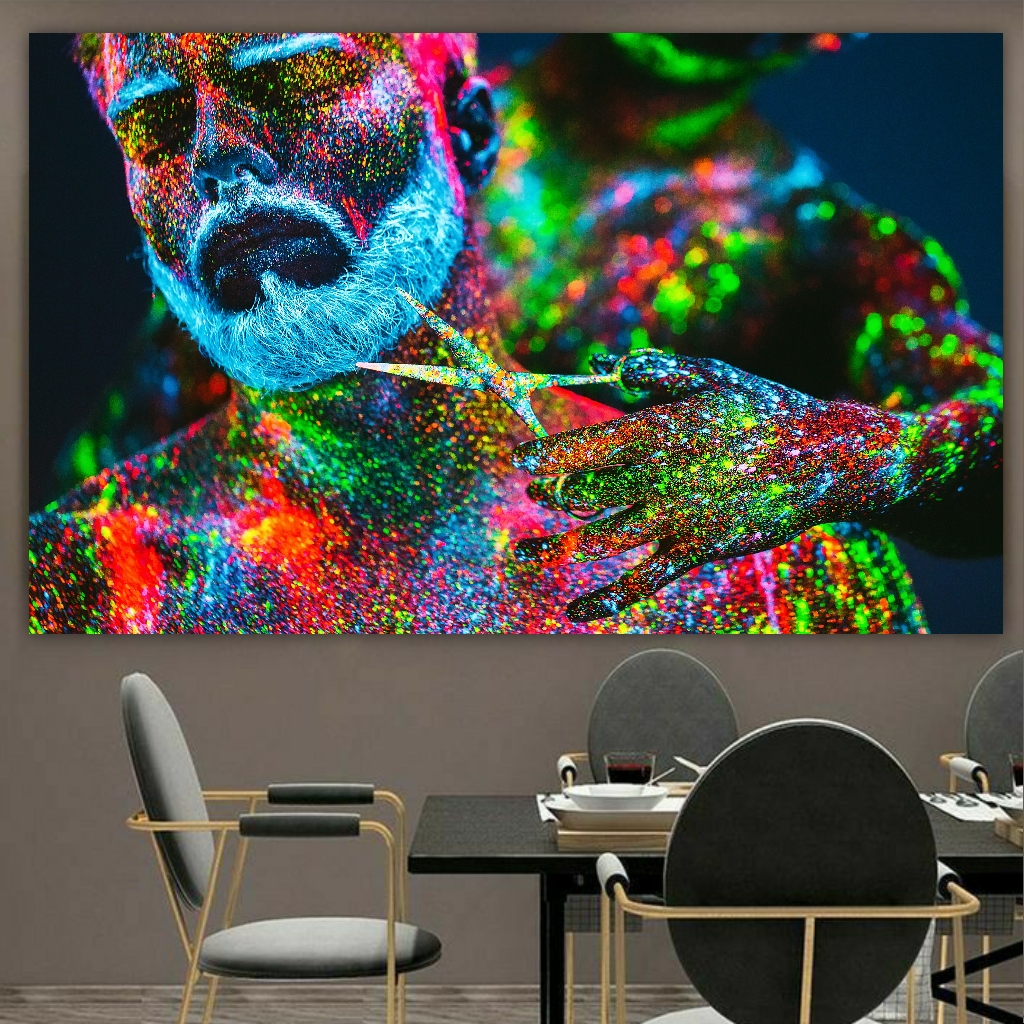 تابلو بوم طرح آرایشگاه مردانه مدل جذاب کد SDB1821