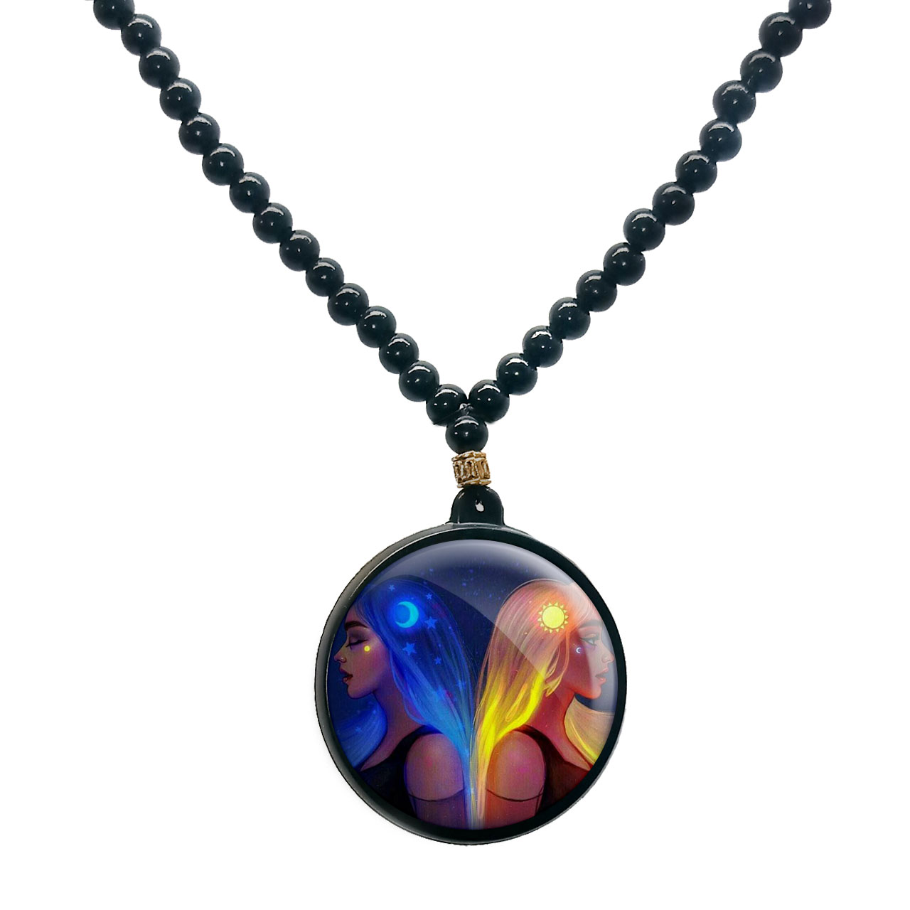 گردنبند پرمانه طرح دخترونه کد pmd.2441 مدل دو طرفه