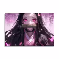 تابلو شاسی گوفی مدل نزوکو دیمن اسلیر طرح انیمه شیطان کش Demon Slayer Nezuko کد PINK96 | دنیای قاب