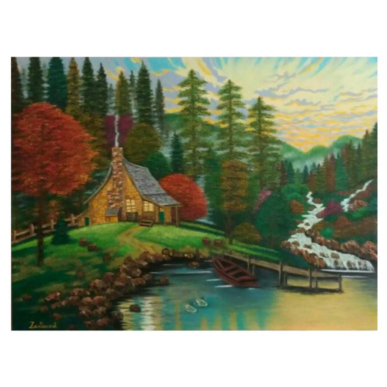 تابلو نقاشی رنگ روغن طرح طبیعت کد P24