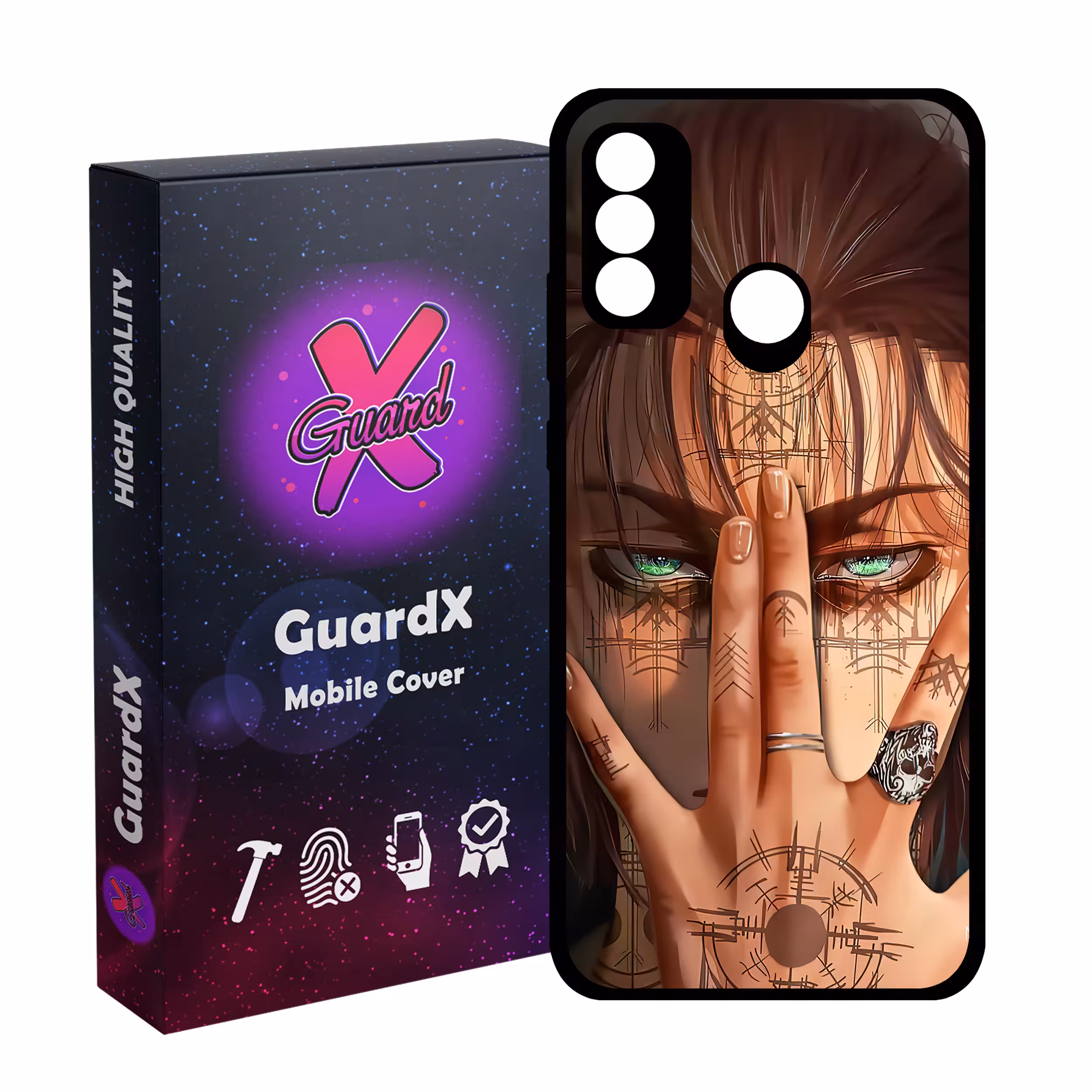 کاور گارد ایکس طرح Eren Anime مدل Glass10449 مناسب برای گوشی موبایل هوآوی P Smart 2020