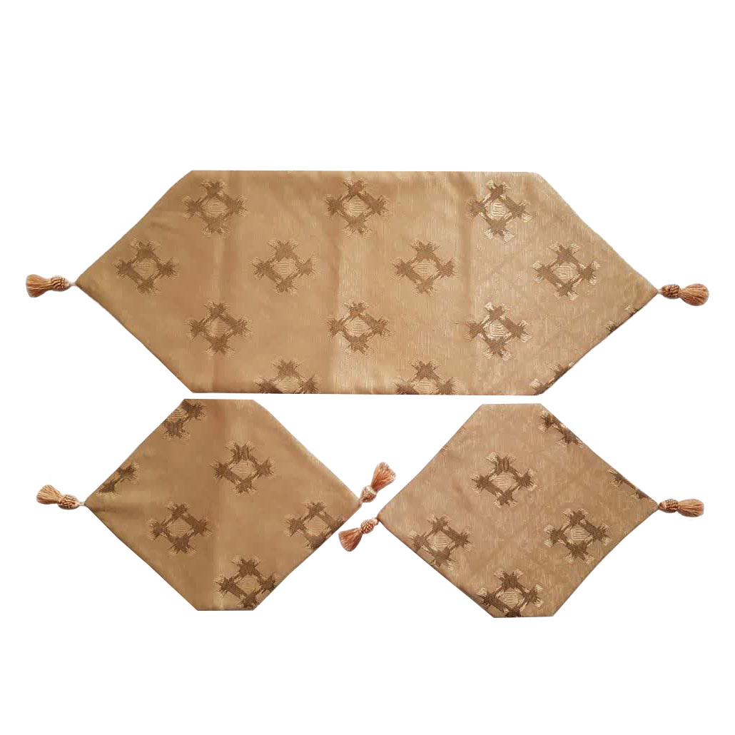 ست رومیزی 3 تکه مدل تاپ گلد