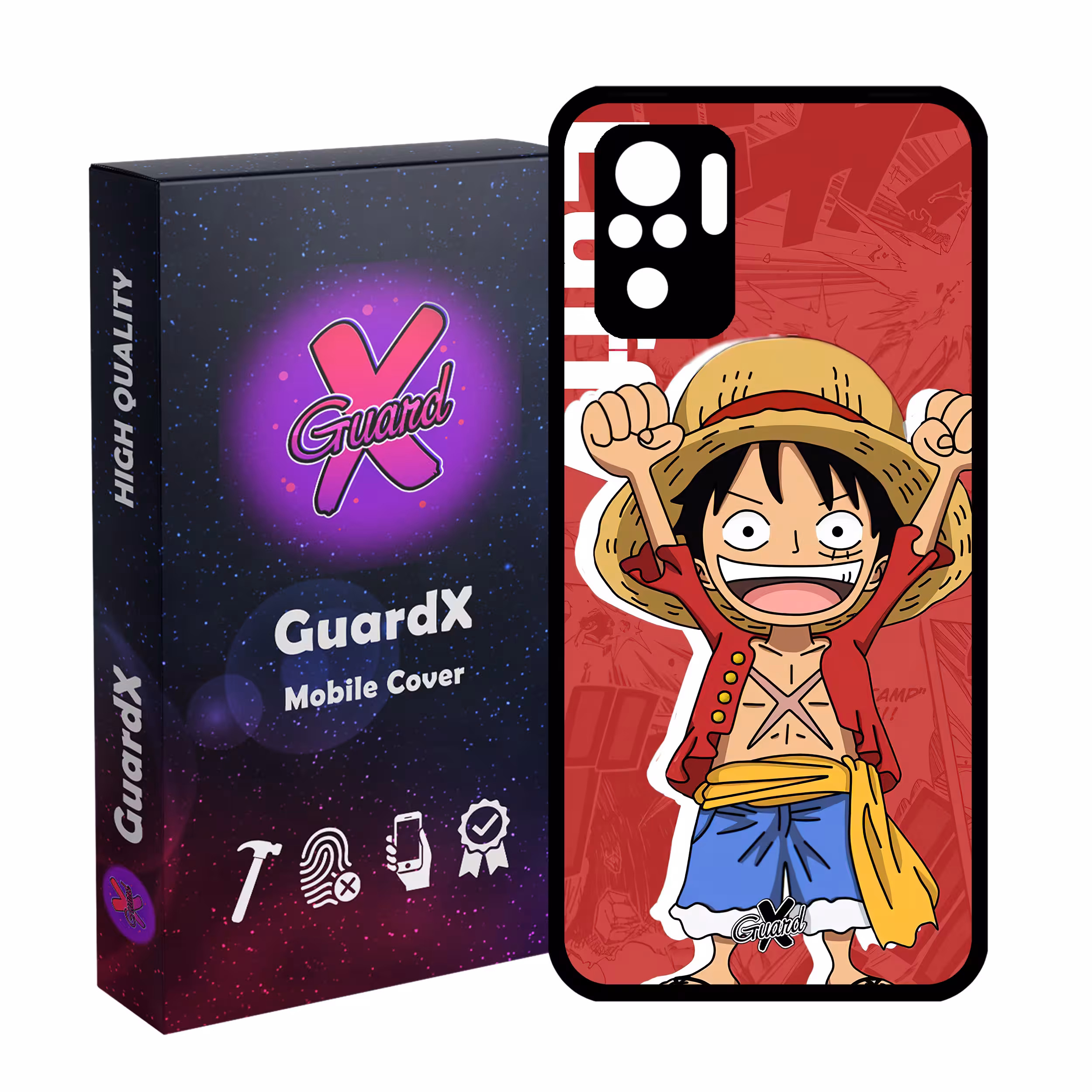 کاور گارد ایکس طرح One Piece Luffy Anime مدل Glass10470 مناسب برای گوشی موبایل شیائومی Redmi Note 10 4G/Redmi Note 10S