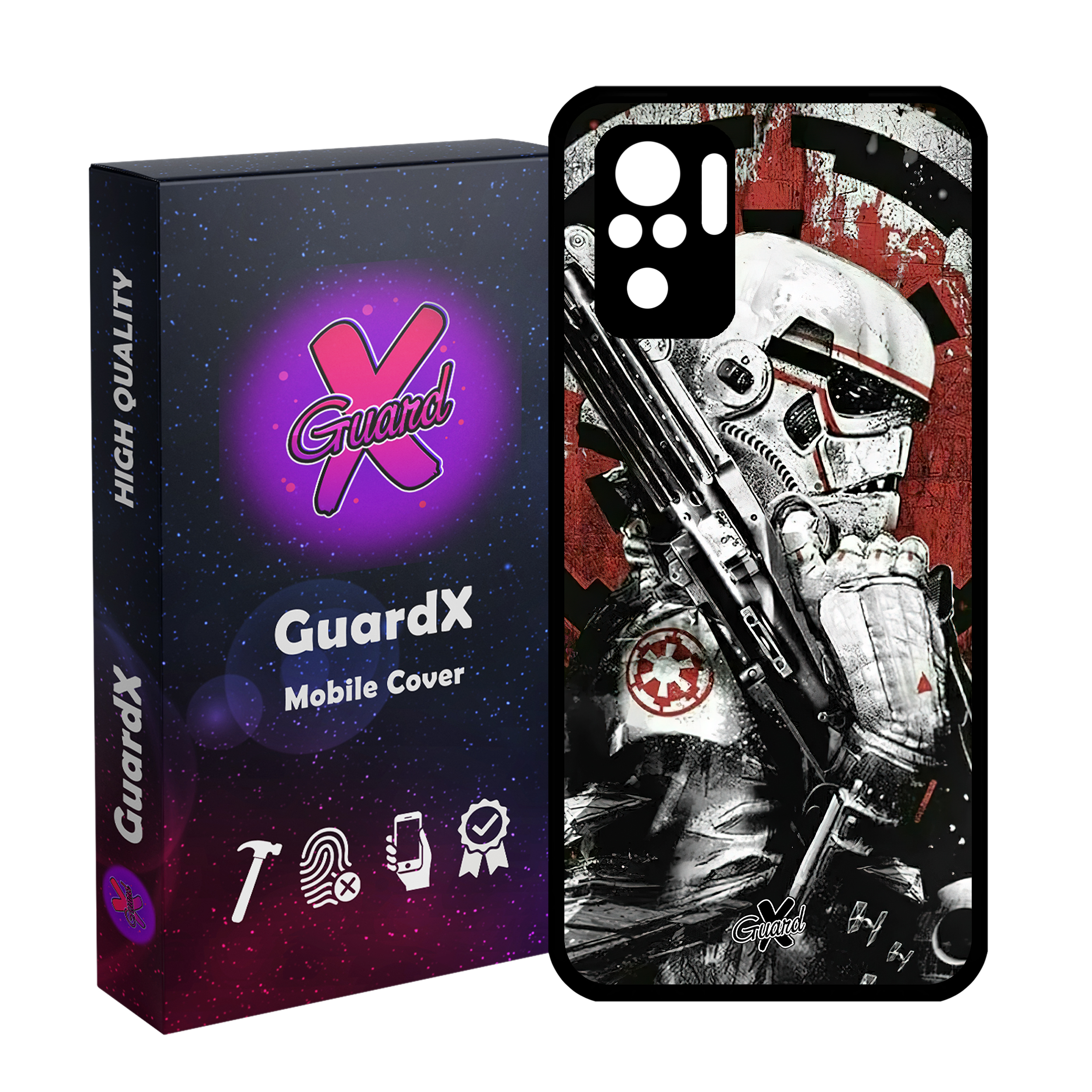 کاور گارد ایکس طرح جنگ ستارگان مدل Glass10494 مناسب برای گوشی موبایل شیائومی Redmi Note 10 4G/Redmi Note 10S