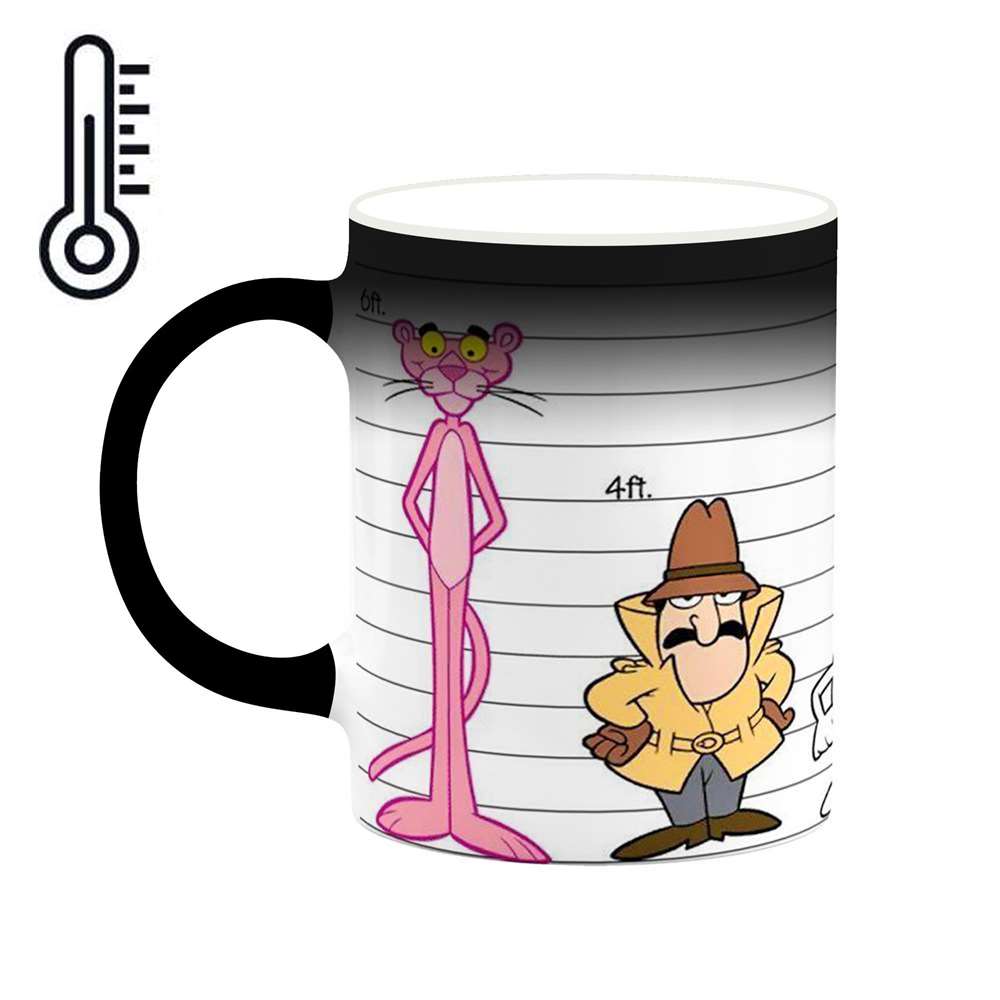 ماگ حرارتی کاکتی طرح کارتون پلنگ صورتی مدل mgh23516