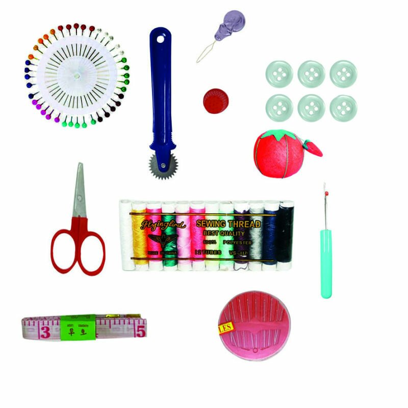 جعبه نخ و سوزن مدل KIF (کیف خیاطی مسافرتی) مجموعه 64 عددی

