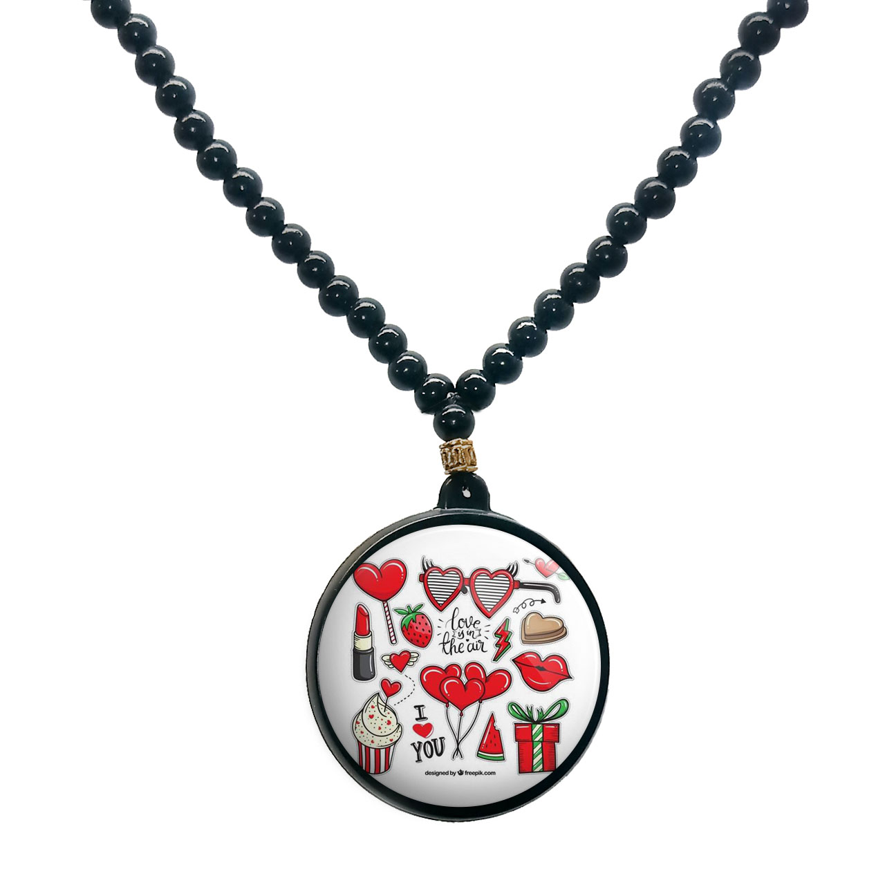 گردنبند پرمانه طرح دخترونه کد pmd.4427 مدل دو طرفه