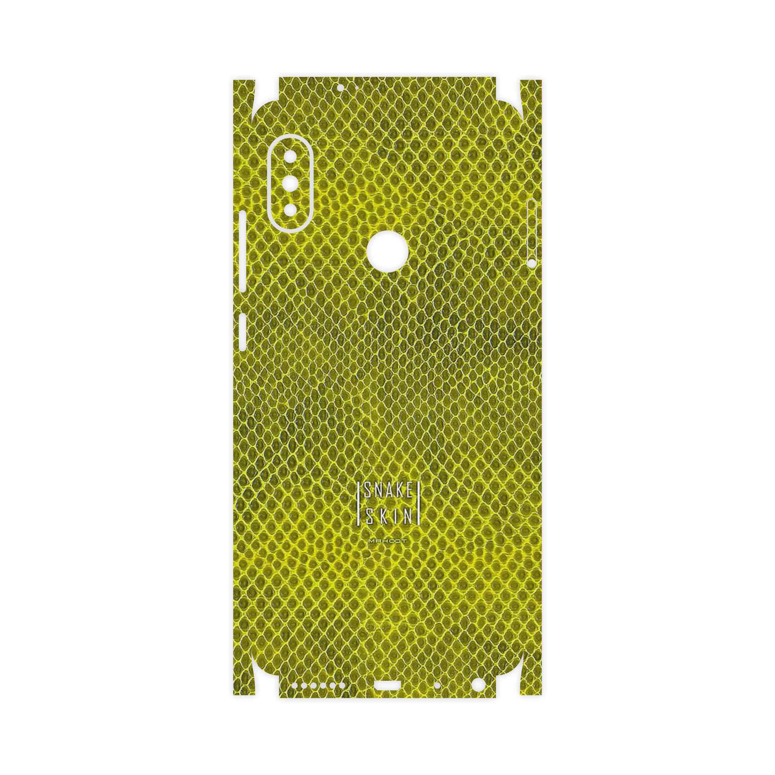 برچسب پوششی ماهوت مدل Yellow Snake Skin-FullSkin مناسب برای گوشی موبایل شیائومی Redmi Note 5 Pro