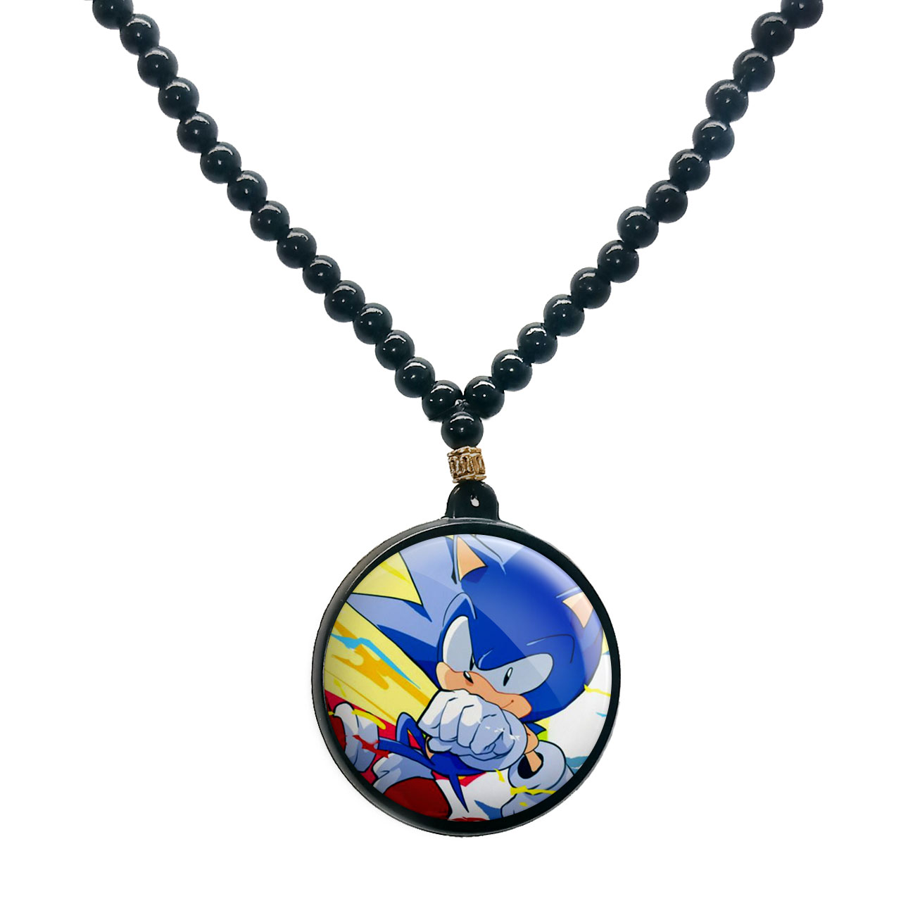 گردنبند پرمانه طرح سونیک کد pmd.14910 مدل دو طرفه