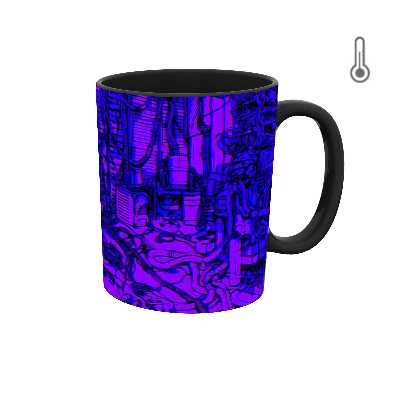 ماگ حرارتی طرح گرافیکی ابی بنفش 