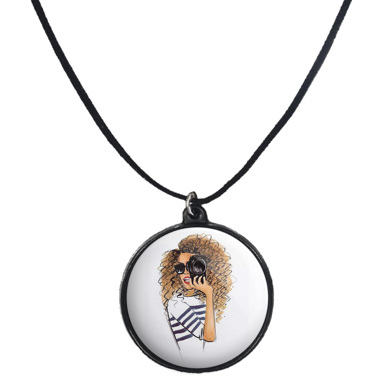 گردنبند پرمانه طرح عکاس کد pmb.5102 مدل دو طرفه