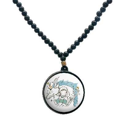 گردنبند پرمانه طرح Spirited Away کد pmd.25644 مدل دو طرفه