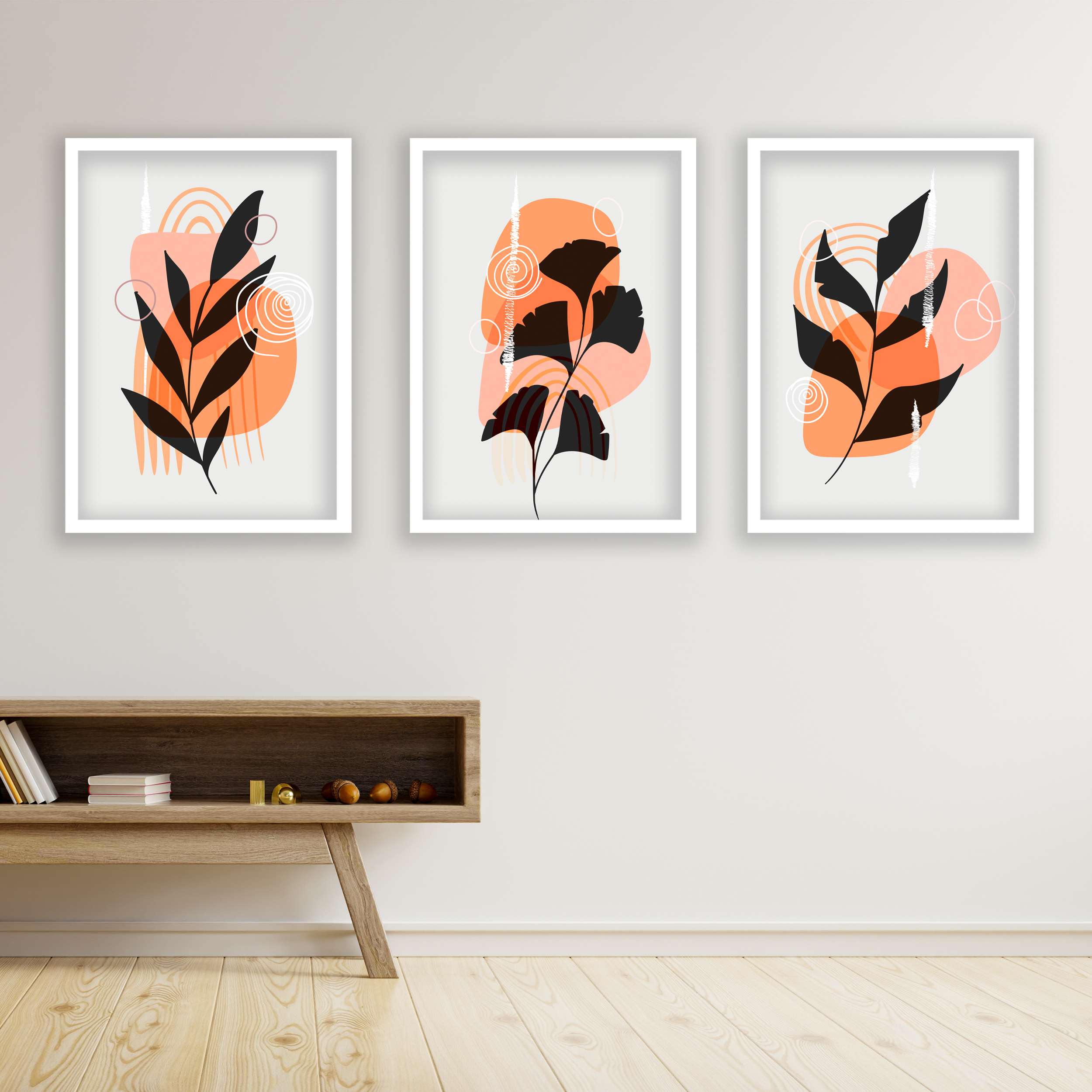 تابلو مدل مینیمال دکوراتیو کد LA-G30116 مجموعه 3 عددی