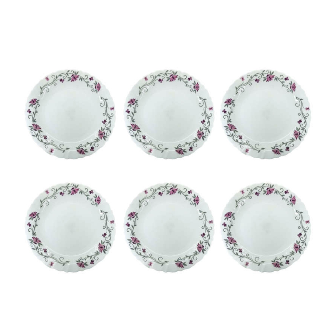 بشقاب غذاخوری پارس اپال مدل لیندا کد 124 بسته 6 عددی